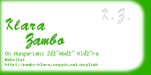 klara zambo business card